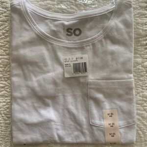 NWT white pocket tee size 8